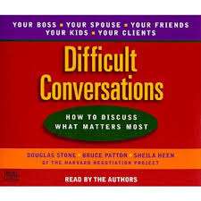 Difficult Conversations: How to Discuss What Matters Most by Douglas Stone, Bruce Patton, and Sheila Heen, Books for corporate trainers
